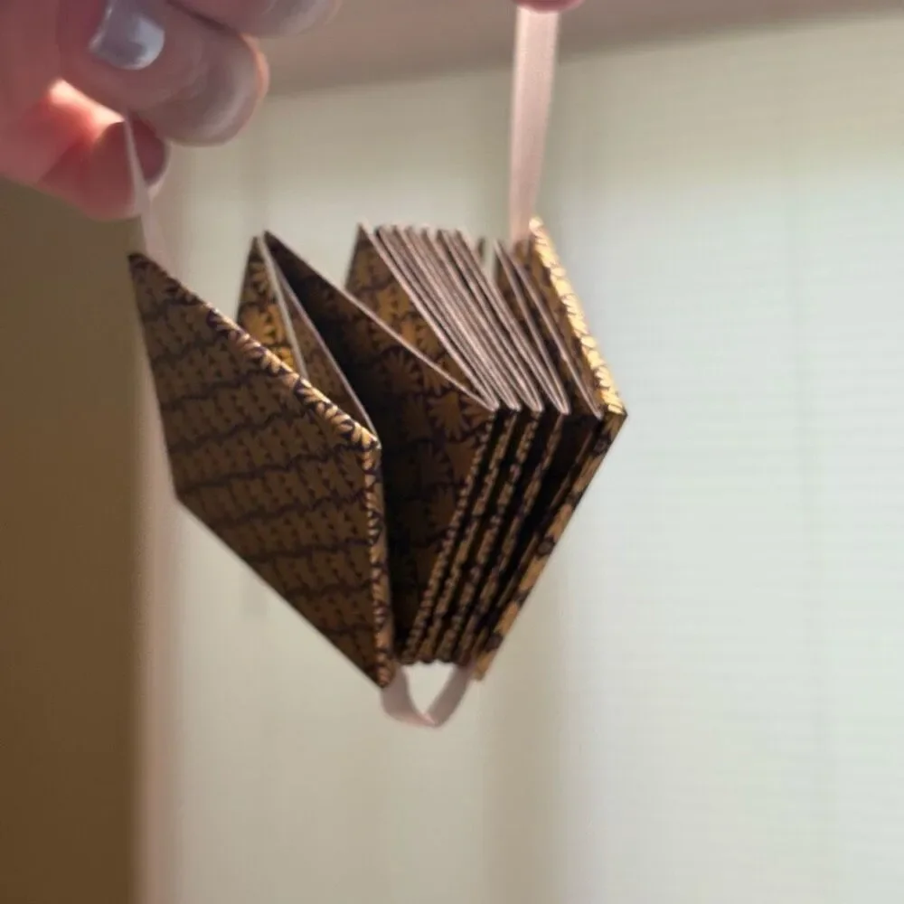 Metallic Gold and Purple Folded Origami Star Ornament Unique